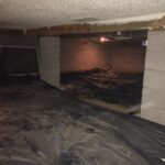 crawlspace with liner placed down