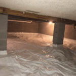 crawlspace with liner placed down