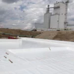 waterproof lining applied to a foundation level