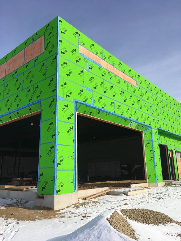 air barriers surround a large building