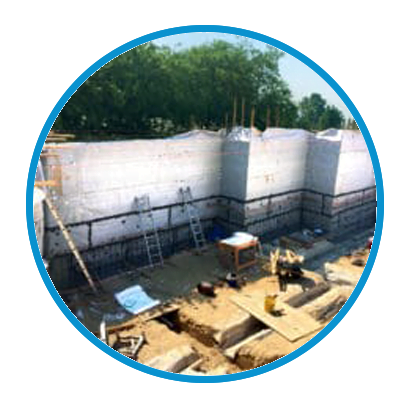 a wall being constructed