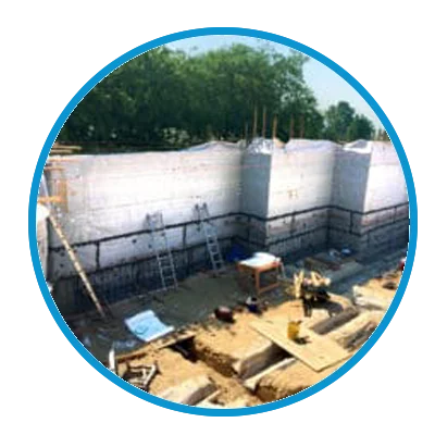 a wall being constructed