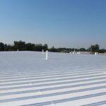 a roof with a layer of coating on it