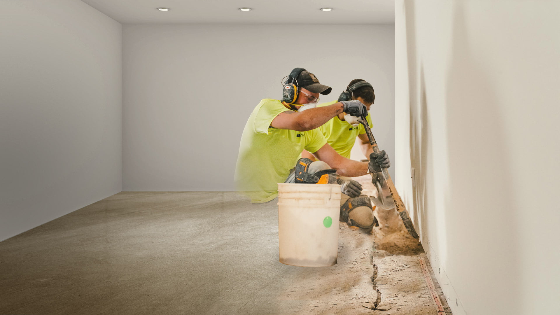 Zander employees digging out a drain tile site