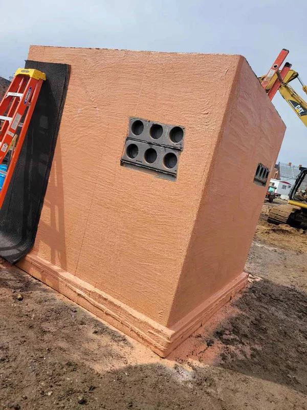 coating wrapped around a wall