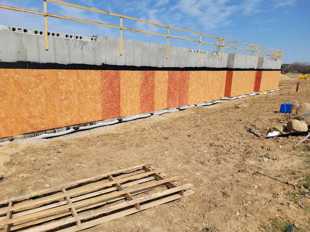 Commercial foundation waterproofing job site