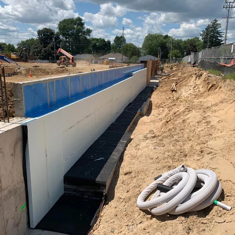 Commercial foundation waterproofing job site