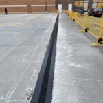 an expansion joint in-between 2 large concrete sections