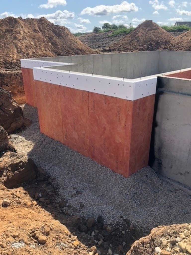 waterproofed walls