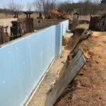 wall with waterproof panels attached