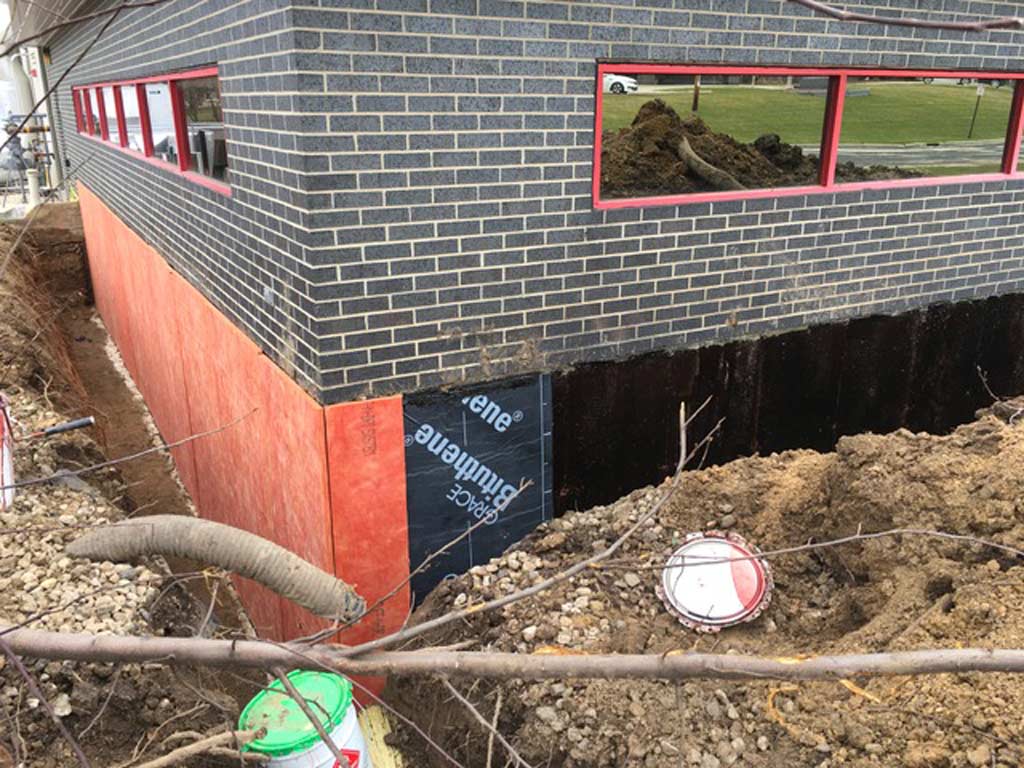 trench around a building