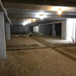 trenches dug out for radon mediation piping