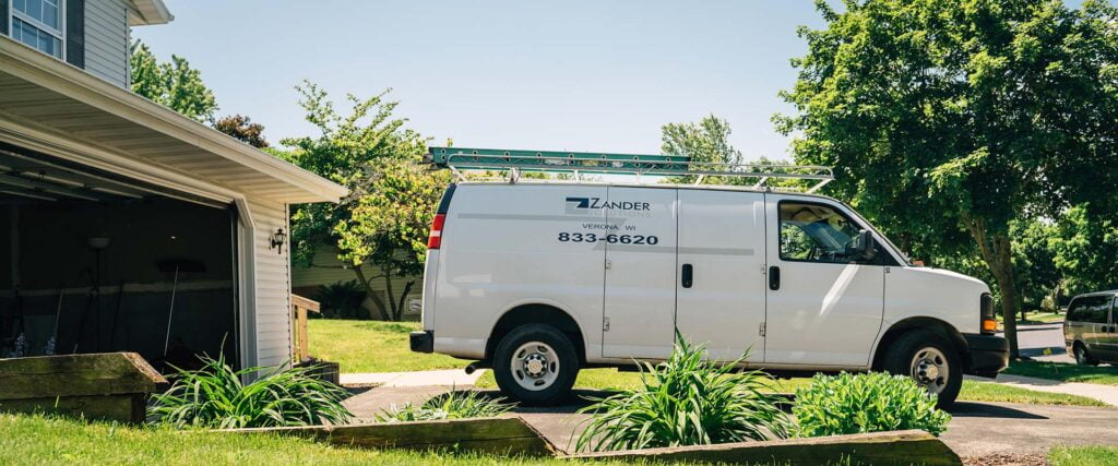 Van in driveway