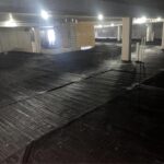 Vapor barrier on lower level of a large concrete structure